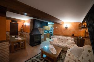 帕斯特拉纳Hostal Rural Los Telares的带沙发和炉灶的客厅