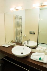克卢日-纳波卡贝芬酒店的浴室设有2个水槽和镜子