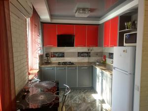 Apartment 2Bed Rooms Lux on Gagarina Prospect Soborniy的厨房或小厨房