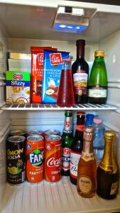 佛罗伦萨波洛格纳酒店的冰箱里装满了食物和饮料