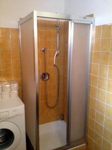 米明沃诺费尔膳食公寓的带淋浴的浴室,带玻璃门