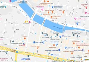 维纳德马Aquamarina Apart Hotel的谷歌地图上一个有圆环的景点的贴近