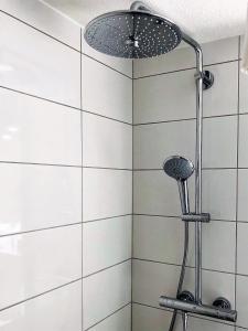 科尔马Kyriad Colmar Centre Unterlinden的浴室内配有淋浴和头顶淋浴