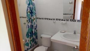 曼克拉Casamar的一间带卫生间和水槽的小浴室