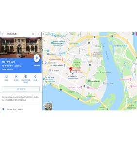 珀斯Perth City Backpackers Hostel - note - Valid passport required to check in的谷歌地图上地图的截图