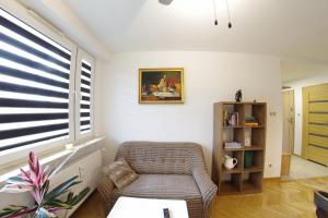 波兹南Apatramenty Promienista的客厅配有椅子和窗户