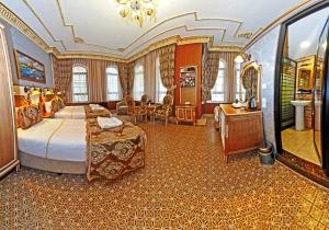 伊斯坦布尔锡尔凯奇加尔酒店的一间酒店客房 - 带一张床和一间浴室