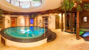 施图拜河谷新施蒂夫特泰若乐尔霍夫高山酒店的天花板客房内的热水浴池