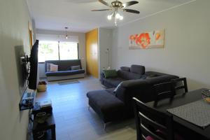 阿尔布费拉Apartamento das Oliveiras的客厅配有两张沙发和一张沙发