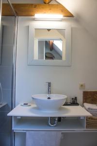布鲁日寇特殊斯住宿加早餐酒店的浴室设有白色水槽和镜子