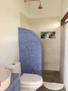 巴里查拉Villas La Antigua Barichara的浴室配有白色卫生间和盥洗盆。