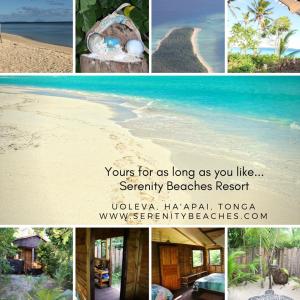 Uoleva Island宁静海滩度假酒店的海滩和海洋图片的拼凑