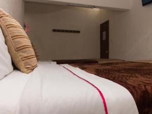 瓦曼特拉阿苏塞纳酒店的房间里的一张床的密闭