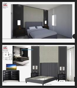 基西米Imagine You and Your Family Renting this 5 Star Villa on Solara Resort, Orlando Villas 2618的一张床位的卧室和一张带