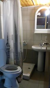 干尼亚凯多尼亚客房酒店的一间带卫生间和水槽的浴室