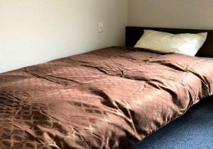 横滨Guesthouse La Cava men's single room / Vacation STAY 21853的卧室内的一张棕色棉被床