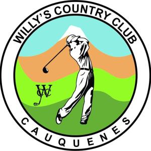 De CauquenesWilly's Country Club Cauquenes的高尔夫球手挥舞高尔夫球的标志