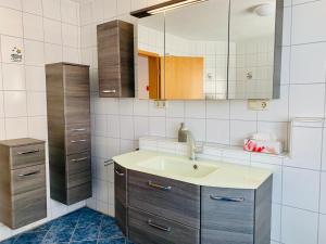 鲁斯特艾歇尔度假公寓的一间带水槽和镜子的浴室