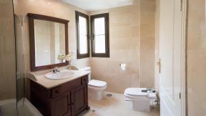 贝纳阿维斯Penthouse Karina Los Arqueros的一间带水槽、卫生间和镜子的浴室