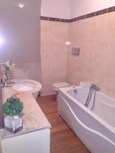 科尔特弗兰卡Franciacorta Suite的带浴缸、卫生间和盥洗盆的浴室