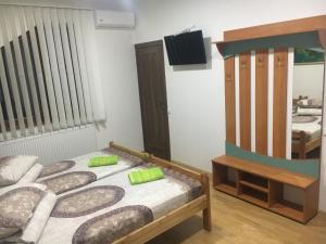 MalekhuvAlekSelena的一间卧室配有一张床和镜子