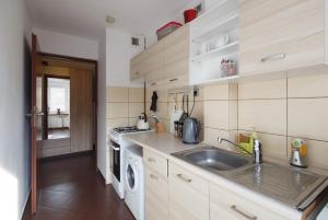 鲁达希隆斯卡Apartament RSL的厨房配有水槽和洗衣机