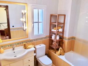 圣米格尔德阿沃纳Bed & Breakfast Tenerife的浴室配有盥洗盆、卫生间和浴缸。