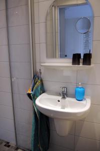 于尔齐希佩特拉旅馆的一间带水槽和镜子的浴室