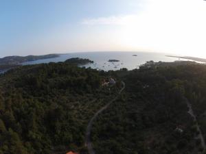 尼亚卢卡Holiday Home Vela Luka的享有湖岸线的空中景致