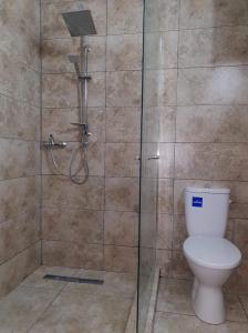 曼加利亚ingrid的浴室内带卫生间的淋浴间
