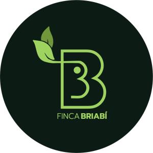 La CañizaFinca Briabí的绿色标志,带有字母b和叶子