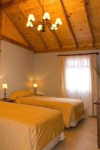 厄尔查尔坦科菲帕塔格尼柯酒店的一间卧室设有两张床和窗户。