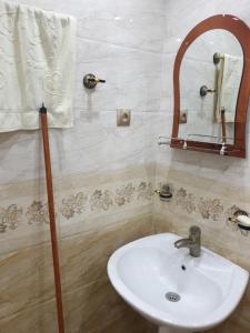 阿哈尔齐赫Сергей Сергеевич的浴室设有白色水槽和镜子