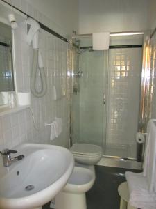 斯廷蒂诺希尔韦斯特利诺酒店的一间带水槽、卫生间和淋浴的浴室