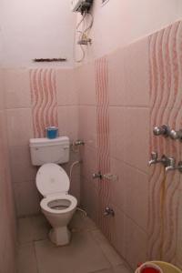 奥拉奇哈Best B&B in Orchha的一间带卫生间和淋浴的小浴室