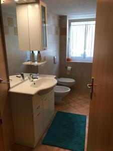 拉瓦罗内Appartamento Dalma Foresta的一间带水槽和卫生间的浴室