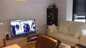 La PenillaCabárceno的一间带电视和沙发的客厅