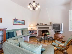 马斯蒂亚诺Holiday Home Dante 1 by Interhome的带沙发和壁炉的客厅