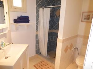 卡尔帕索斯Aperi View的带淋浴、水槽和卫生间的浴室