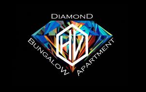 阿拉德H & V Residence - Diamond Bungalow Apartment的带有钻石的标志,并用钻石和阴影的现实