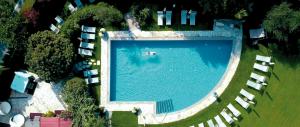 萨尔图西奥莎尔塔奥赛罗夫酒店的享有带草坪椅的大型游泳池的顶部景致