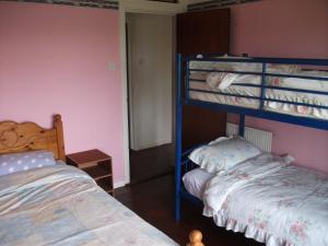 恩尼斯基林Dry Harbour的一间卧室配有两张双层床和一张床