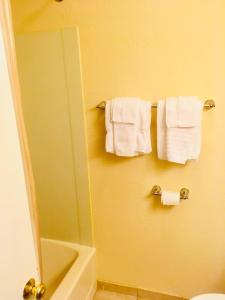 罗切斯特罗切斯特安克雷奇酒店的浴室设有镜子和毛巾架