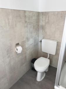 科伯恩-贡多夫Gastehaus in der Alte Kellerei的浴室设有卫生间和一卷卫生纸
