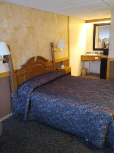 沃瓦Algoma Motel的一间位于酒店客房的卧室,配有一张床