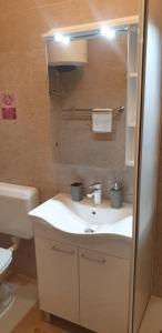 奥米什Apartments Coko的浴室配有白色水槽和卫生间。