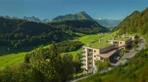 比尔根山Bürgenstock Residences Suites的享有山区度假胜地的空中景致