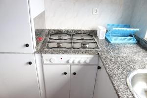 JoveCasa Viveiro的厨房柜台配有炉灶和水槽