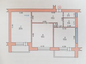 切尔诺莫斯克Apartment on Parkovaya的建筑的平面图