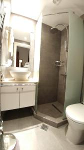 加拉希德松加拉克西迪酒店的带淋浴、盥洗盆和卫生间的浴室